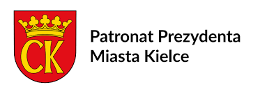 Herb Kielc i napis: Patronat Prezydenta Miasta Kielce