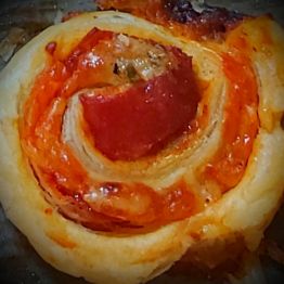 Ślimaczek z salami.