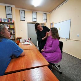 Grupa wychowanek na zajęciach 
