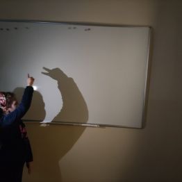 Zabawy uczniów z cieniami