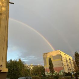 Piękna tęcza na zakończenie udanej wyprawy do Multikina.