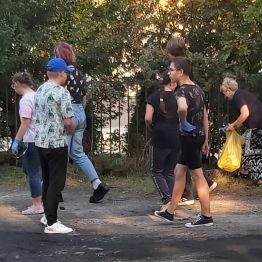 Wychowankowie podczas akcji.