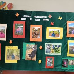 Tablica ze zdjęciami konkursowymi.