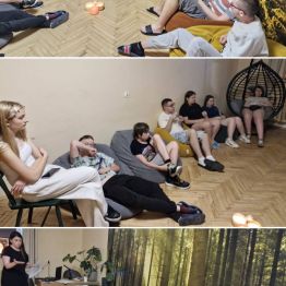 Rozmowa wychowawcy i podopiecznych, podczas której wychowankowie mieli możliwość określenia swojego samopoczucia oraz podzielenia się pozytywnymi doświadczeniami z dnia.