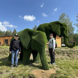 Dzieci w Noe Park ze Słoniem