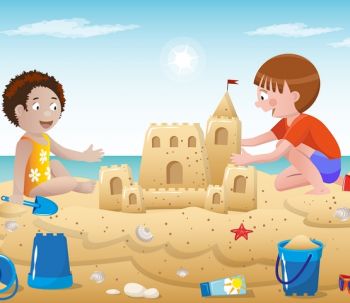 Dzieci na plaży.