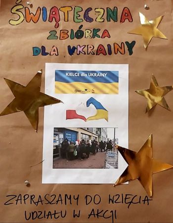 Plakat informacyjny o akcji pomocowej