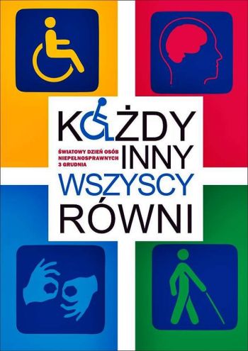 Plakat osób niepełnosprawnych.