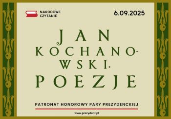 Plakat Narodowe Czytanie-Jan Kochanowski Poezje.