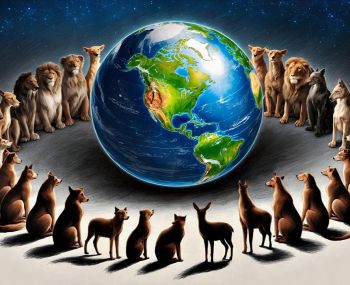 Zwierzęta wokół  planety Ziemi.