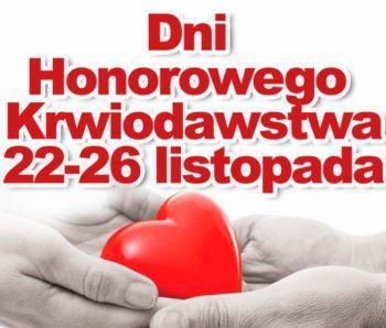 Plakat-Dni Honorowego Kreiodawsta Dwie dłonie trzymają czerwone serce.