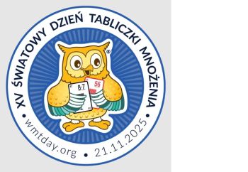 logo, sowa z kartami tabliczki mnożenia