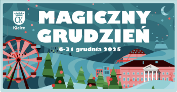 Świąteczna grafika i napis: Magiczny Grudzień 