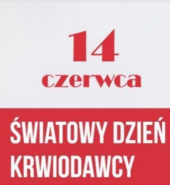 Plakat Światowy Dzień Krwiodawcy.