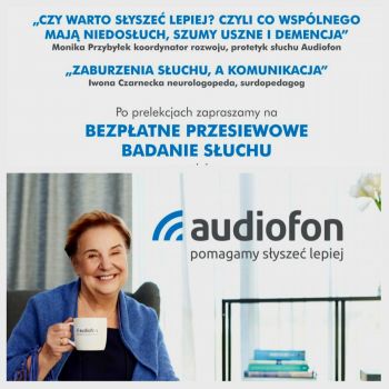 Światowy Dzień Słuchu - plakat promujący spotkanie 